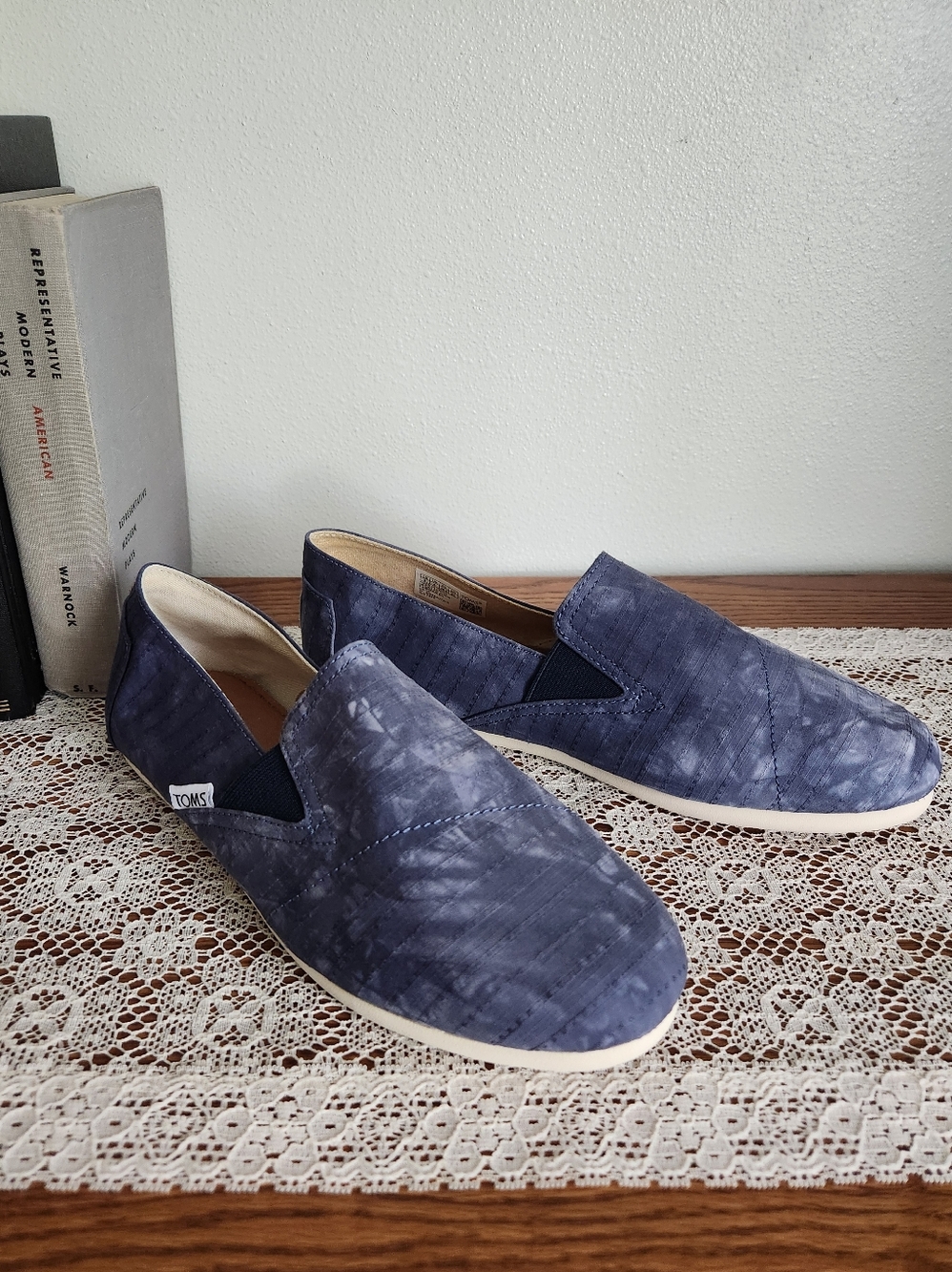 Toms Redondo Navy Blue Tie-Dye Slip-On Loafers